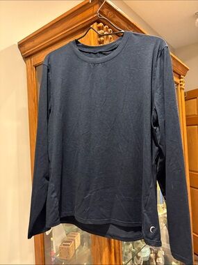 ZYIA Men's Long Sleeve Crew Neck Shirt - Navy Blue